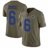 Men's Nike Dallas Cowboys #6 Chris Jones Limited Olive 2017 Salute to Service NFL Jersey