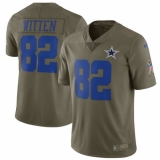 Youth Nike Dallas Cowboys #82 Jason Witten Limited Olive 2017 Salute to Service NFL Jersey