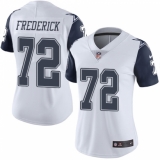 Women's Nike Dallas Cowboys #72 Travis Frederick Limited White Rush Vapor Untouchable NFL Jersey