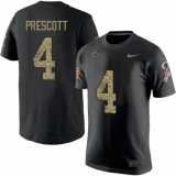 NFL Men's Nike Dallas Cowboys #4 Dak Prescott Black Camo Salute to Service T-Shirt