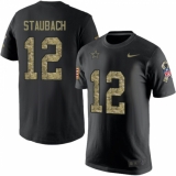 NFL Men's Nike Dallas Cowboys #12 Roger Staubach Black Camo Salute to Service T-Shirt
