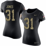 NFL Women's Nike Dallas Cowboys #31 Byron Jones Black Camo Salute to Service T-Shirt