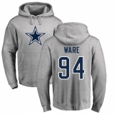 NFL Nike Dallas Cowboys #94 DeMarcus Ware Ash Name & Number Logo Pullover Hoodie