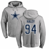 NFL Nike Dallas Cowboys #94 Charles Haley Ash Name & Number Logo Pullover Hoodie