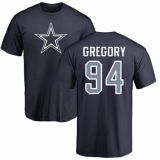 NFL Nike Dallas Cowboys #94 Randy Gregory Navy Blue Name & Number Logo T-Shirt