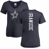 NFL Women's Nike Dallas Cowboys #33 Chidobe Awuzie Navy Blue Backer T-Shirt
