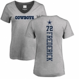 NFL Women's Nike Dallas Cowboys #72 Travis Frederick Ash Backer V-Neck T-Shirt