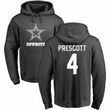 NFL Nike Dallas Cowboys #4 Dak Prescott Ash One Color Pullover Hoodie