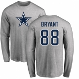 NFL Nike Dallas Cowboys #88 Dez Bryant Ash Name & Number Logo Long Sleeve T-Shirt