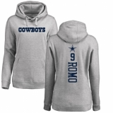 NFL Women's Nike Dallas Cowboys #9 Tony Romo Ash Backer Pullover Hoodie