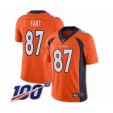 Men's Denver Broncos #87 Noah Fant Orange Team Color Vapor Untouchable Limited Player 100th Season Football Jersey