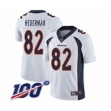 Men's Denver Broncos #82 Jeff Heuerman White Vapor Untouchable Limited Player 100th Season Football Jersey