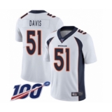 Men's Denver Broncos #51 Todd Davis White Vapor Untouchable Limited Player 100th Season Football Jersey