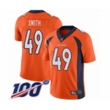 Men's Denver Broncos #49 Dennis Smith Orange Team Color Vapor Untouchable Limited Player 100th Season Football Jersey