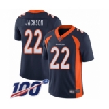 Men's Denver Broncos #22 Kareem Jackson Navy Blue Alternate Vapor Untouchable Limited Player 100th Season Football Jersey