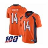 Men's Denver Broncos #14 Courtland Sutton Orange Team Color Vapor Untouchable Limited Player 100th Season Football Jersey