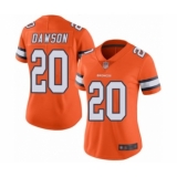 Women's Denver Broncos #20 Duke Dawson Limited Orange Rush Vapor Untouchable Football Jersey