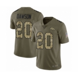 Youth Denver Broncos #20 Duke Dawson Limited Olive Camo 2017 Salute to Service Football Jersey