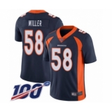 Youth Nike Denver Broncos #58 Von Miller Navy Blue Alternate Vapor Untouchable Limited Player 100th Season NFL Jersey