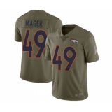 Men's Denver Broncos #49 Craig Mager Limited Olive 2017 Salute to Service Football Jersey