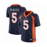 Men's Denver Broncos #5 Joe Flacco Navy Blue Alternate Vapor Untouchable Limited Player Football Jersey