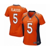 Women's Denver Broncos #5 Joe Flacco Game Orange Team Color Football Jersey