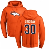 NFL Nike Denver Broncos #30 Phillip Lindsay Orange Name & Number Logo Pullover Hoodie