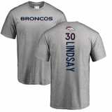 NFL Nike Denver Broncos #30 Phillip Lindsay Ash Backer T-Shirt