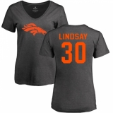 NFL Women's Nike Denver Broncos #30 Phillip Lindsay Ash One Color T-Shirt