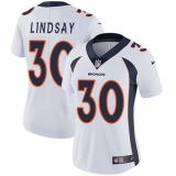 Women's Nike Denver Broncos #30 Phillip Lindsay White Vapor Untouchable Limited Player NFL Jersey