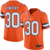 Youth Nike Denver Broncos #30 Phillip Lindsay Limited Orange Rush Vapor Untouchable NFL Jersey