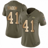 Women's Nike Denver Broncos #41 Isaac Yiadom Limited Olive/Gold 2017 Salute to Service NFL Jersey