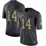 Men's Nike Denver Broncos #14 Courtland Sutton Limited Black 2016 Salute to Service NFL Jersey