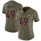Women's Nike Denver Broncos #49 Dennis Smith Limited Olive 2017 Salute to Service NFL Jersey
