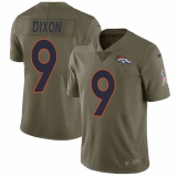 Men's Nike Denver Broncos #9 Riley Dixon Limited Olive 2017 Salute to Service NFL Jersey