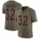 Men's Nike Denver Broncos #32 Andy Janovich Limited Olive 2017 Salute to Service NFL Jersey
