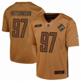 Youth Detroit Lions #97 Aidan Hutchinson Nike Brown 2023 Salute To Service Limited Jersey