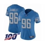 Women's Detroit Lions #96 Mike Daniels Blue Team Color Vapor Untouchable Limited Player 100th Season Football Jersey