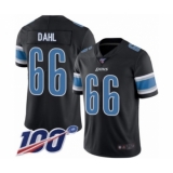 Men's Detroit Lions #66 Joe Dahl Limited Black Rush Vapor Untouchable 100th Season Football Jersey