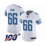 Women's Detroit Lions #66 Joe Dahl White Vapor Untouchable Limited Player 100th Season Football Jersey