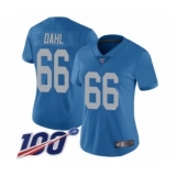 Women's Detroit Lions #66 Joe Dahl Blue Alternate Vapor Untouchable Limited Player 100th Season Football Jersey