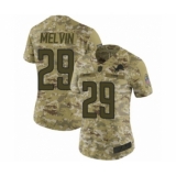 Women's Detroit Lions #29 Rashaan Melvin Limited Camo 2018 Salute to Service Football Jersey