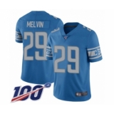 Youth Detroit Lions #29 Rashaan Melvin Blue Team Color Vapor Untouchable Limited Player 100th Season Football Jersey