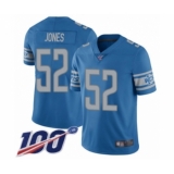 Men's Detroit Lions #52 Christian Jones Blue Team Color Vapor Untouchable Limited Player 100th Season Football Jersey