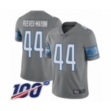 Men's Detroit Lions #44 Jalen Reeves-Maybin Limited Steel Rush Vapor Untouchable 100th Season Football Jersey