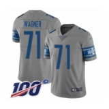 Youth Detroit Lions #71 Ricky Wagner Limited Gray Inverted Legend 100th Season Football Jersey