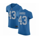 Men's Detroit Lions #43 Will Harris Blue Alternate Vapor Untouchable Elite Player Football Jersey