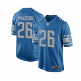 Men's Detroit Lions #26 C.J. Anderson Game Blue Team Color Football Jersey