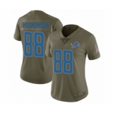 Women's Detroit Lions #88 T.J. Hockenson Limited Olive 2017 Salute to Service Football Jersey