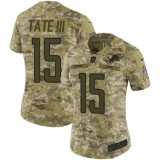 Women's Nike Detroit Lions #15 Golden Tate III Limited Camo 2018 Salute to Service NFL Jersey